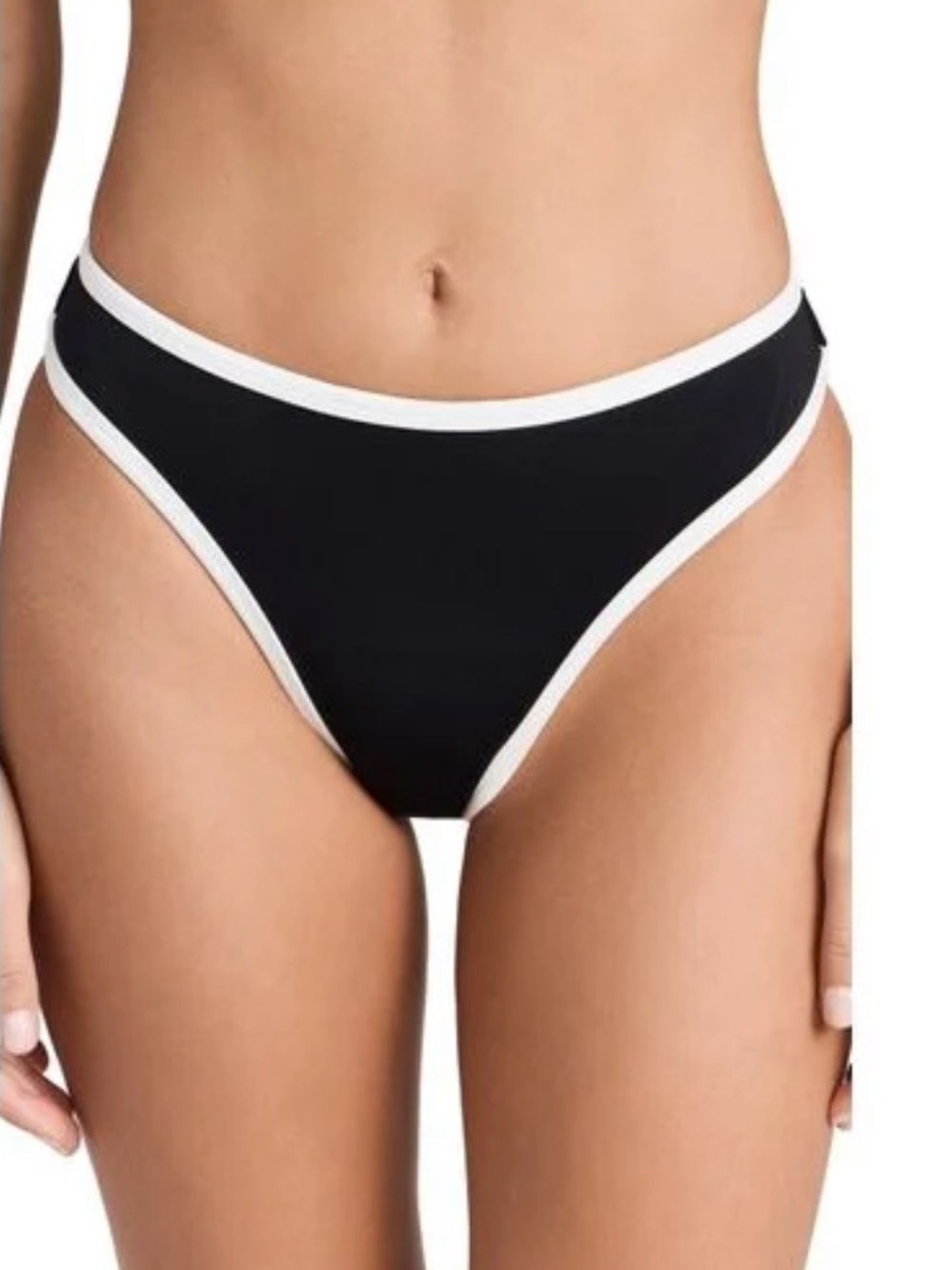 NWT Good American Better Bikini Bottom Black White Trim Full Coverage 4XL Sz 24
